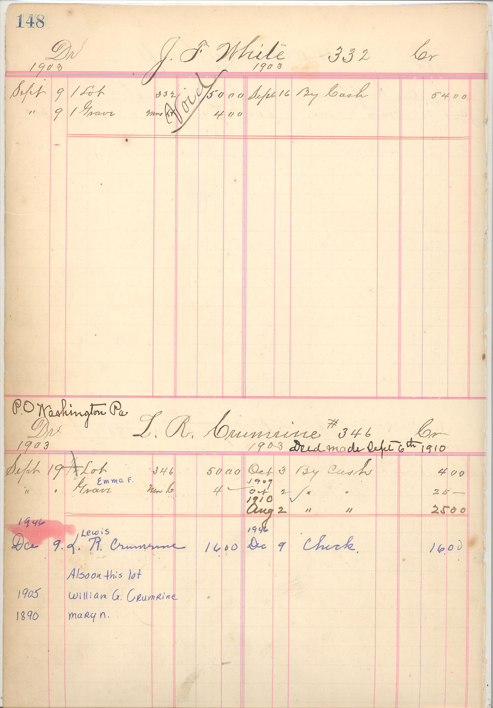 lot owner book 1 page 148